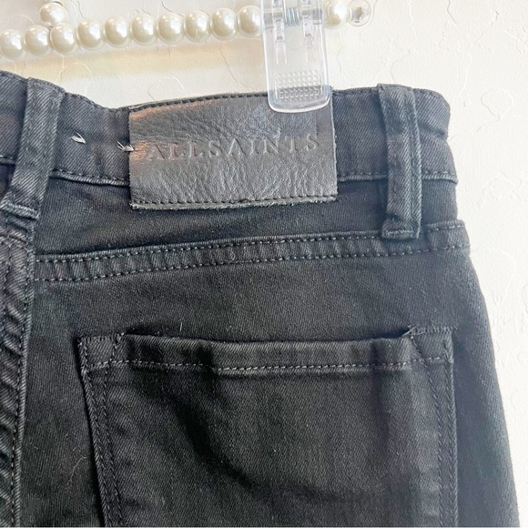 Allsaints Women's Button Mast Skinny Jeans Black Button Fly Stretch 25 - Picture 8 of 8